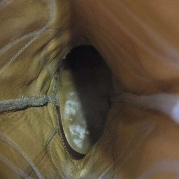 Hondo Pale Yellow Cowboy Western Buckaroo Boots Knee High 17-Inch Tall Women 6 B - Picture 12 of 13